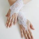Bridal Glove, White, Lace Gloves, Fingerless..