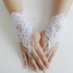 Bridal Glove, White, Lace Gloves, Fingerless..