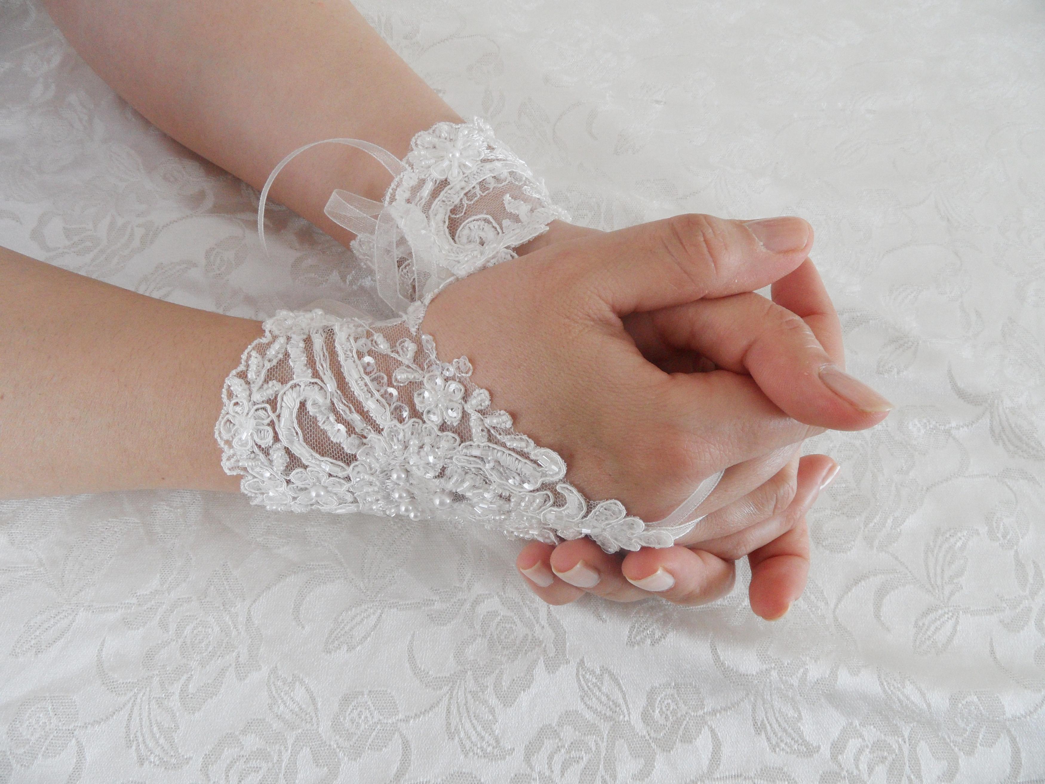 Wedding Gloves Ivory Lace Gloves Collar Fingerless Gloves Ivory Wedding Gown Off Cuffs 5575