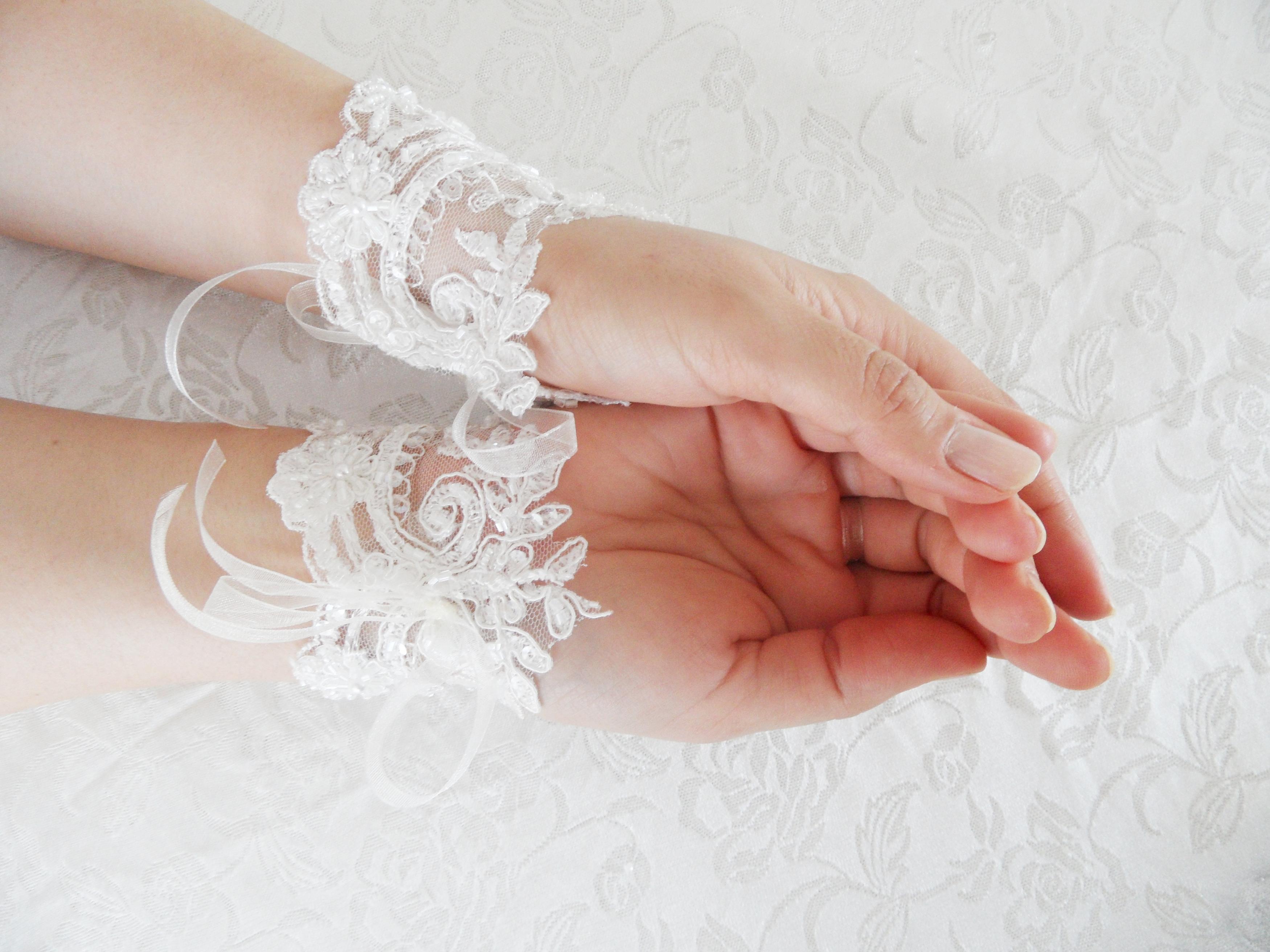 Wedding Gloves Ivory Lace Gloves Collar Fingerless Gloves Ivory Wedding Gown Off Cuffs 5469